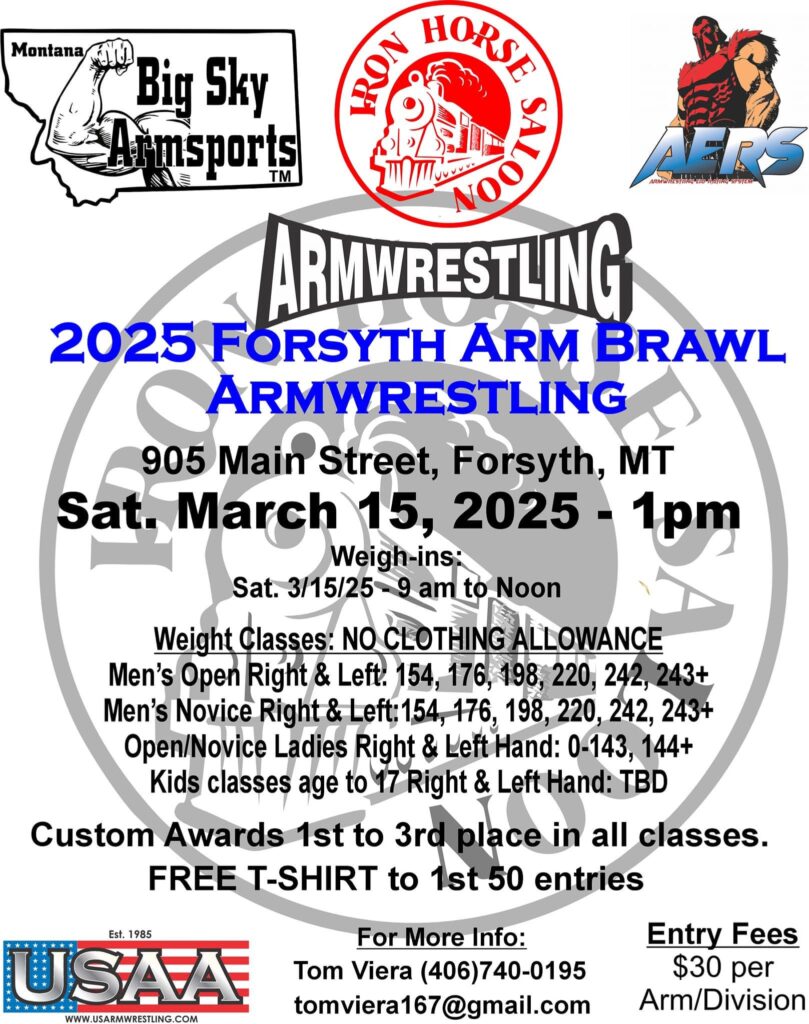 2025 Forsyth Arm Brawl Armwrestling Tournament Poster