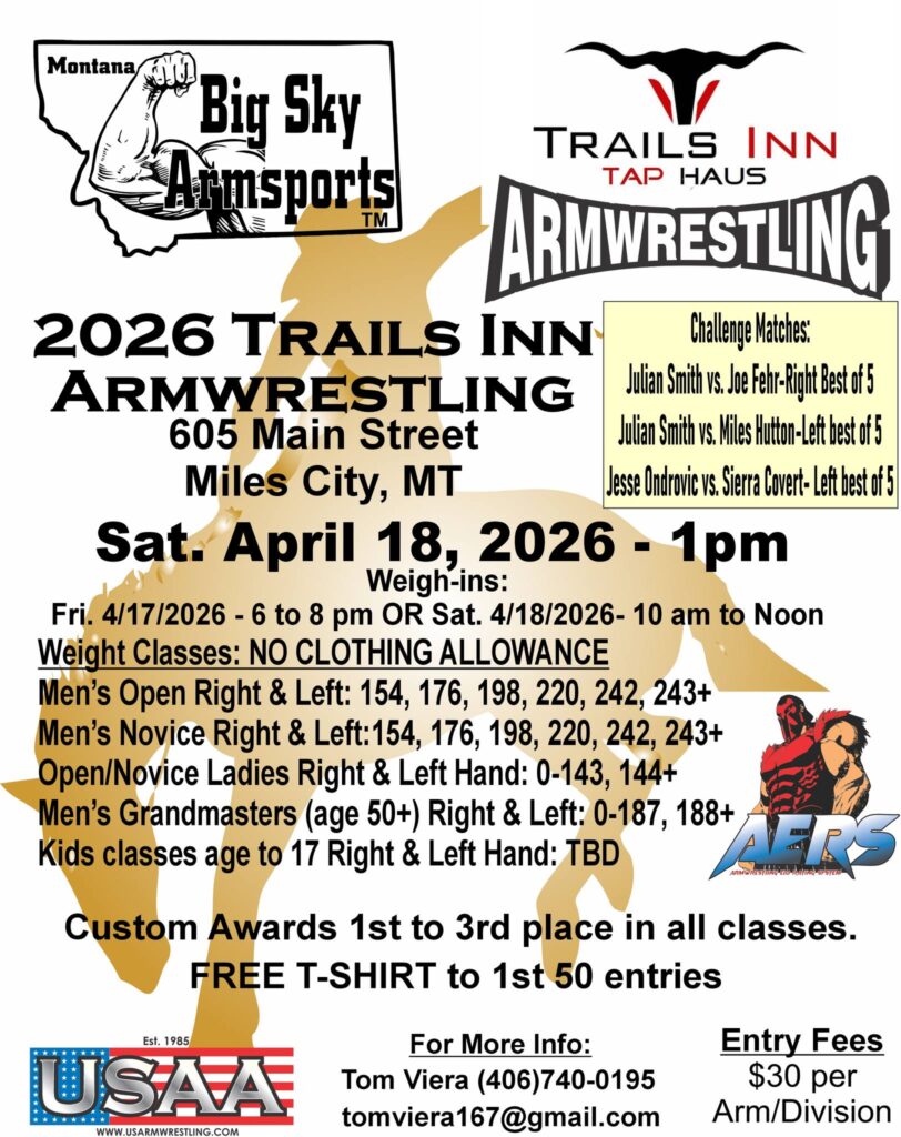 2026 Trails Inn Armwrestling Event Poster